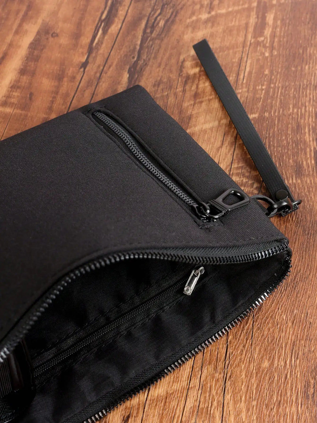 Men's Ultra-Slim Clutch Bag – Synthetic Leather with Wrist Strap