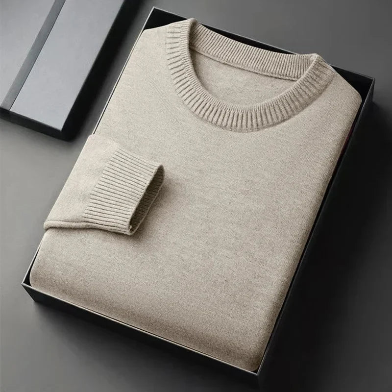 Men's Crew-Neck Knit Sweater – Soft Lightweight Design