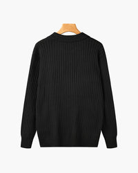 Men's Ribbed Long-Sleeve Polo Shirt – 100% Cotton