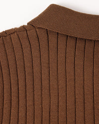 Men's Ribbed Long-Sleeve Polo Shirt – 100% Cotton