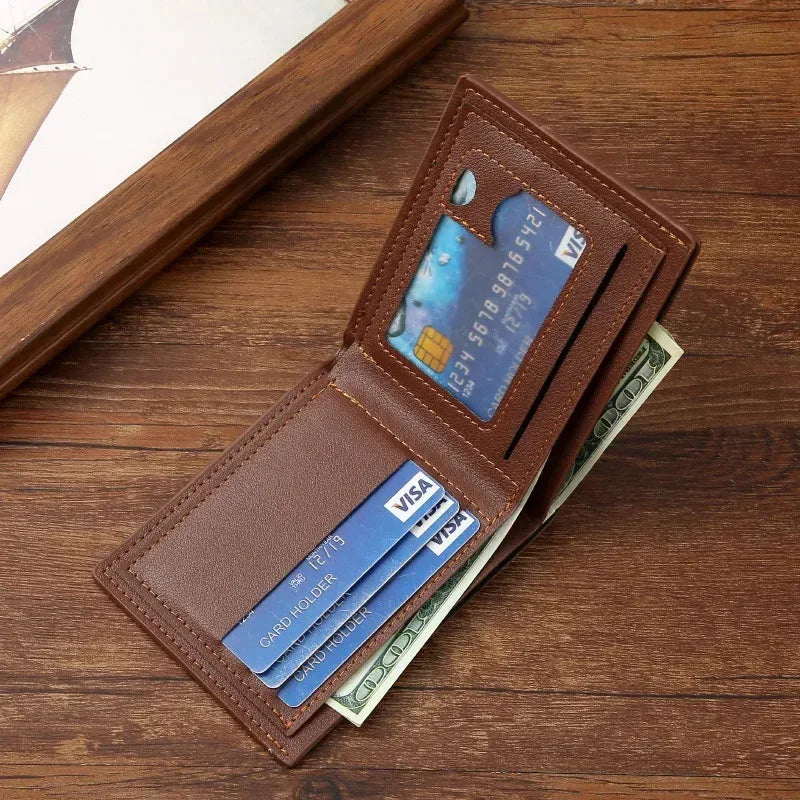 Men's Soft PU Leather Wallet – Slim Foldable Design