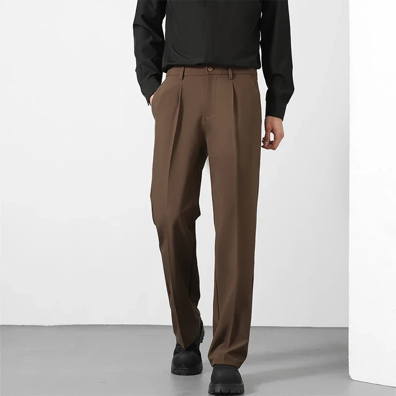 Men's Dress Trousers – Relaxed Straight Draped Fit