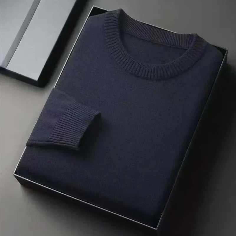 Men's Crew-Neck Knit Sweater – Soft Lightweight Design