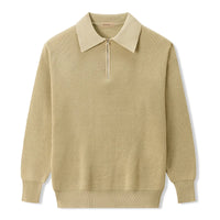 Men's Zip-Up Sweater – Cotton-Blend Relaxed Fit