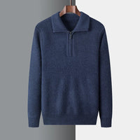 Men's Cashmere & Alpaca Sweater – Zip High-Neck Design