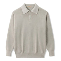 Men's Zip-Up Sweater – Cotton-Blend Relaxed Fit