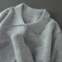 Men's 100% Cashmere Cardigan – Polo Collar