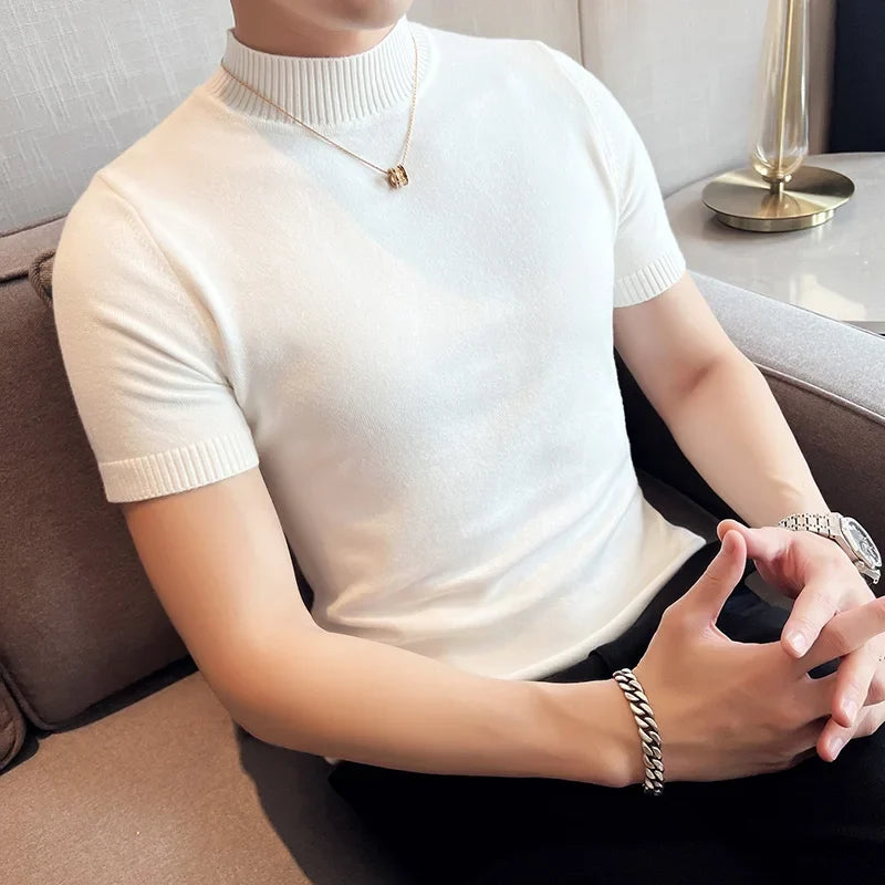 Men's Fitted Turtleneck Sweater – Fine Knit