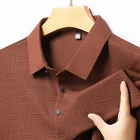 Men's Jacquard Polo Shirt – Breathable Business-Casual Fit