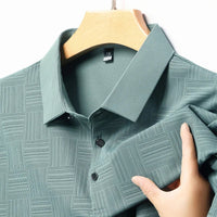 Men's Jacquard Polo Shirt – Breathable Business-Casual Fit