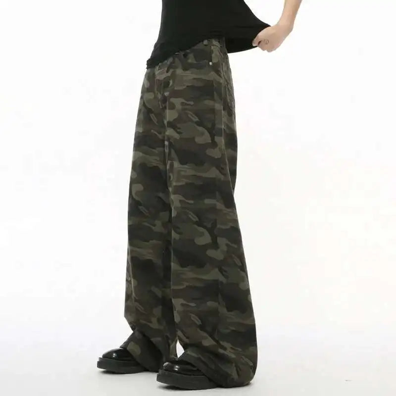Men's Wide-Leg Jeans – Stretch Cotton Vintage Wash