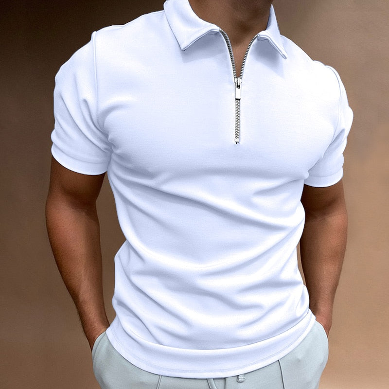Men's Quarter-Zip Polo Shirt – Modern Tailored Fit