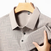 Men's Jacquard Polo Shirt – Breathable Business-Casual Fit