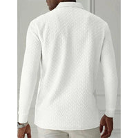 Men's Textured Long-Sleeve Polo Shirt – Smart-Casual Fit
