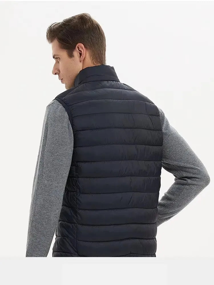 Men's Padded High-Collar Vest – Zip Front