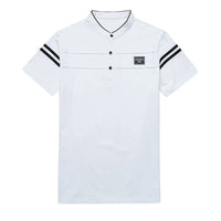 Men's Cotton Mandarin-Collar Polo Shirt – Short Sleeve