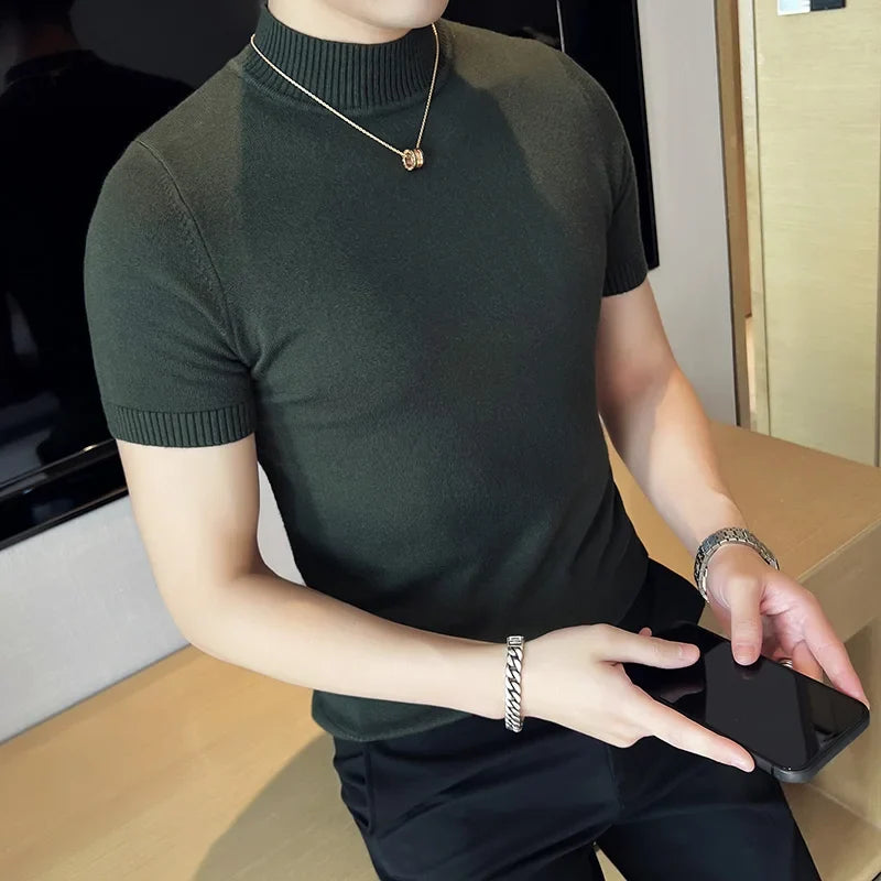 Men's Fitted Turtleneck Sweater – Fine Knit