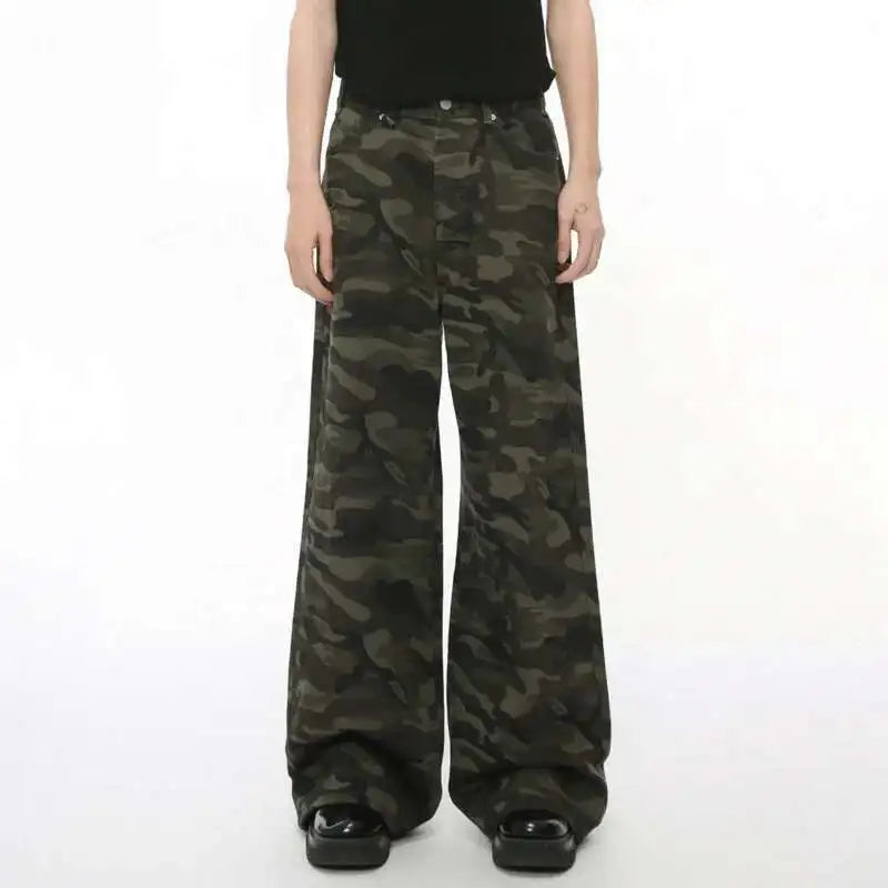 Men's Wide-Leg Jeans – Stretch Cotton Vintage Wash
