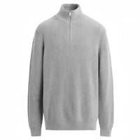 Men's High-Neck Zip Sweater – Textured Knit