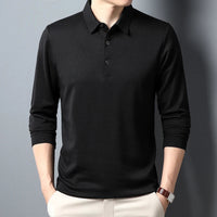 Men's Long-Sleeve Polo Shirt – Textured Casual Fit