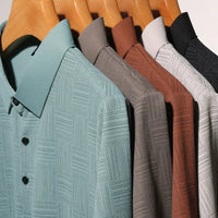 Men's Jacquard Polo Shirt – Breathable Business-Casual Fit