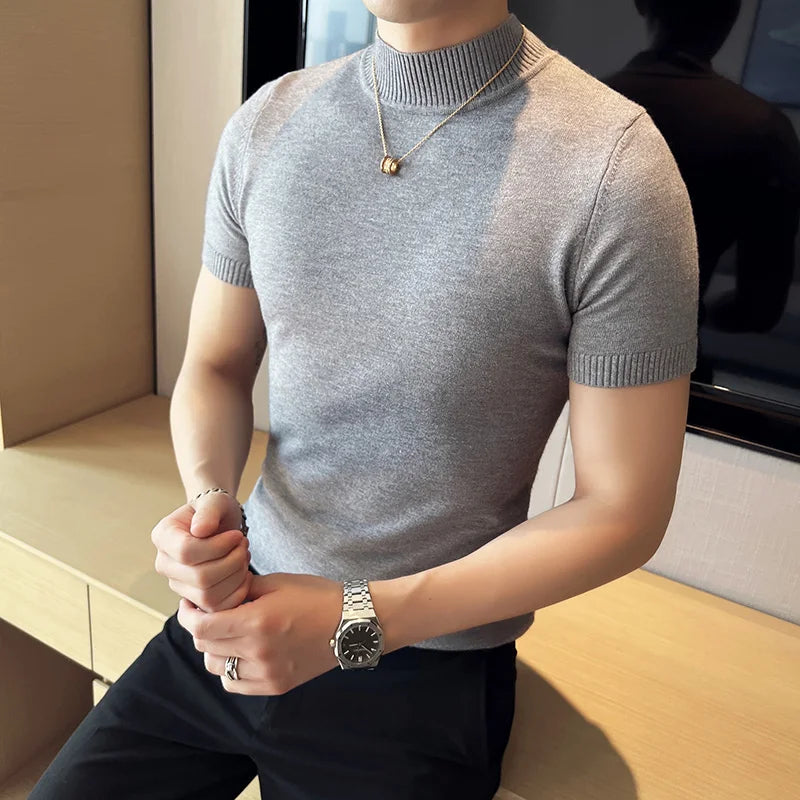 Men's Fitted Turtleneck Sweater – Fine Knit