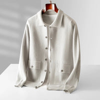 Men's 100% Merino Wool Cardigan – Chunky Button Front