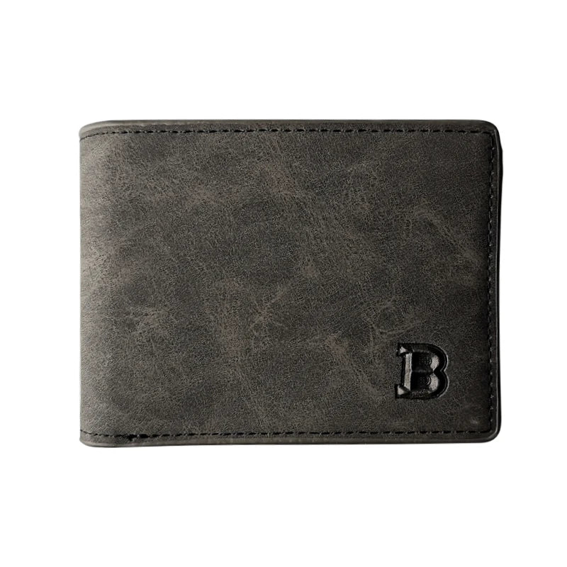Men's Slim PU Leather Wallet – Compact Bifold