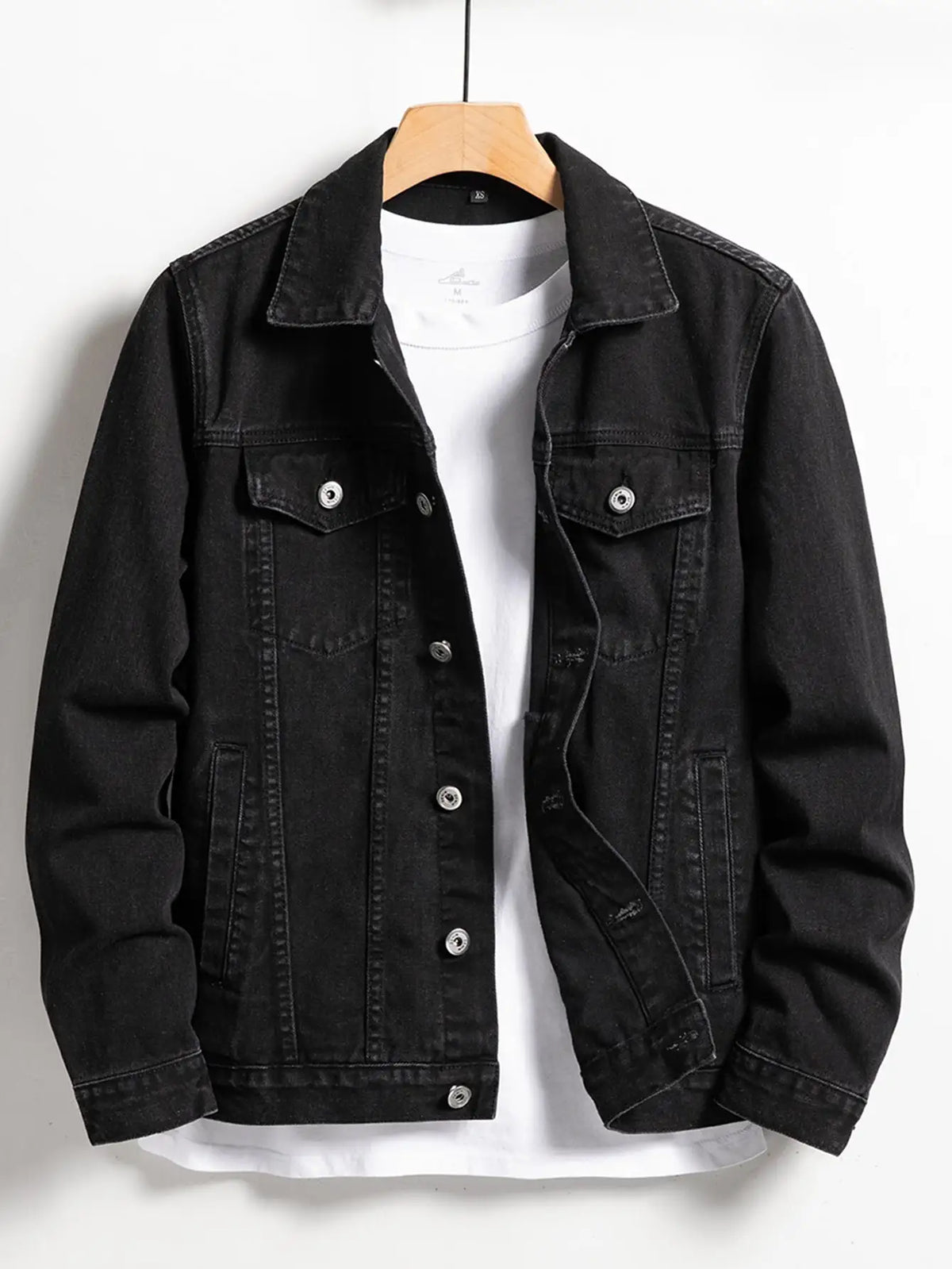 Men's Black Denim Jacket – Classic Casual Fit