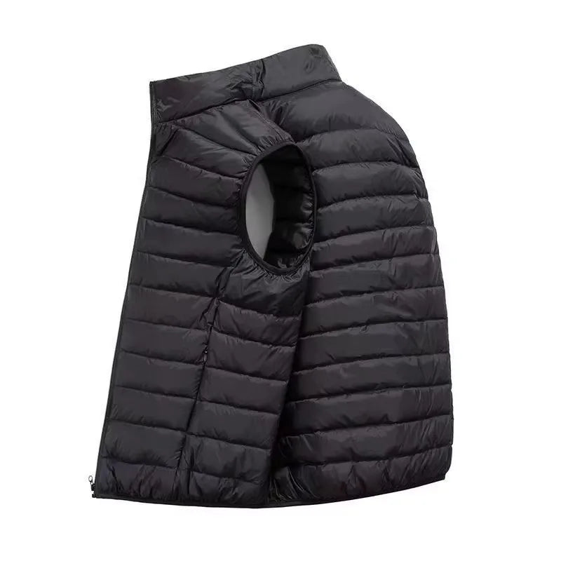 Men's Padded High-Collar Vest – Zip Front
