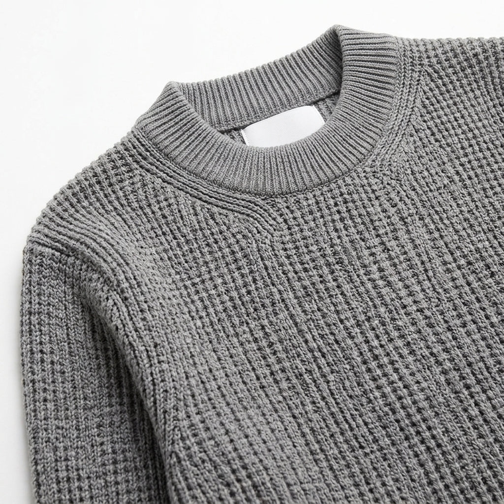 Men's 100% Cotton Crew-Neck Sweater – Breathable Knit