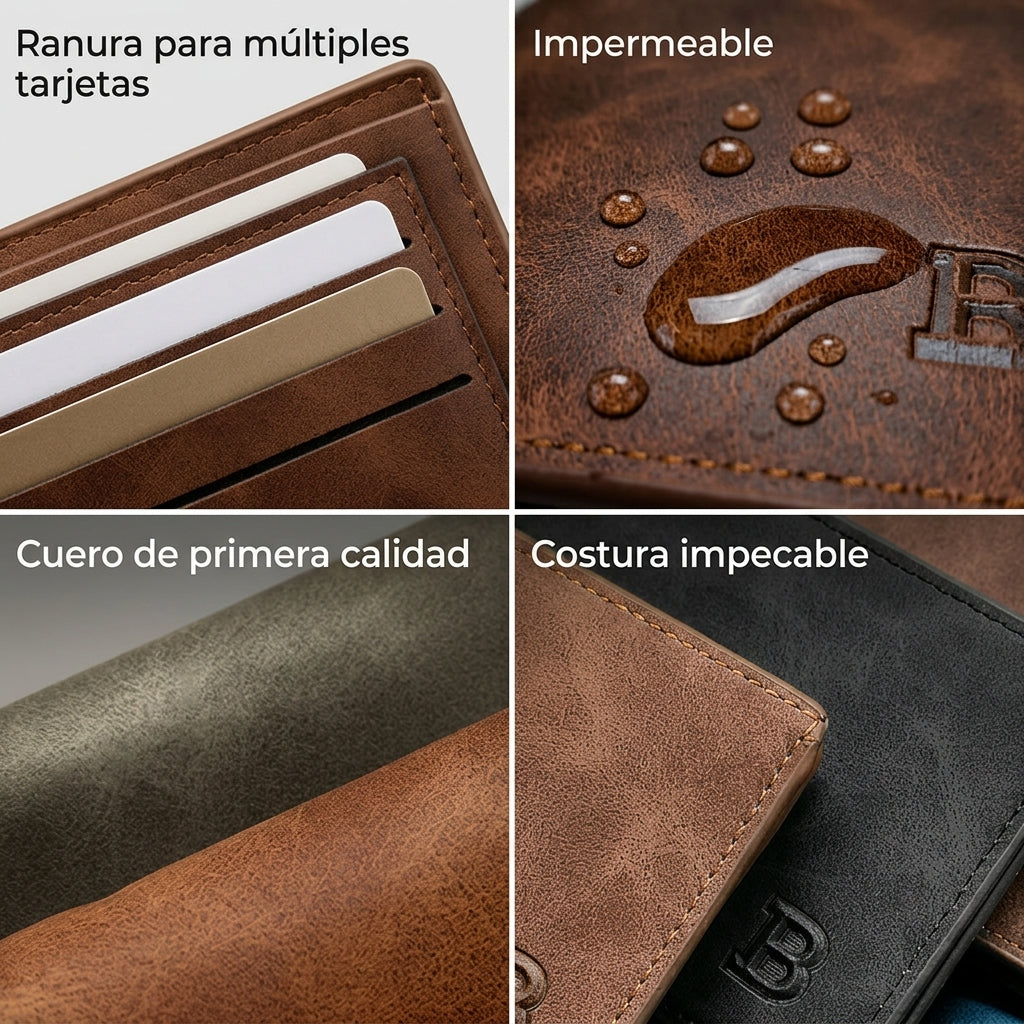 Men's Slim PU Leather Wallet – Compact Bifold