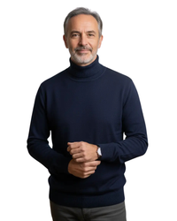 Men's 100% Cashmere Turtleneck – Refined Modern Fit