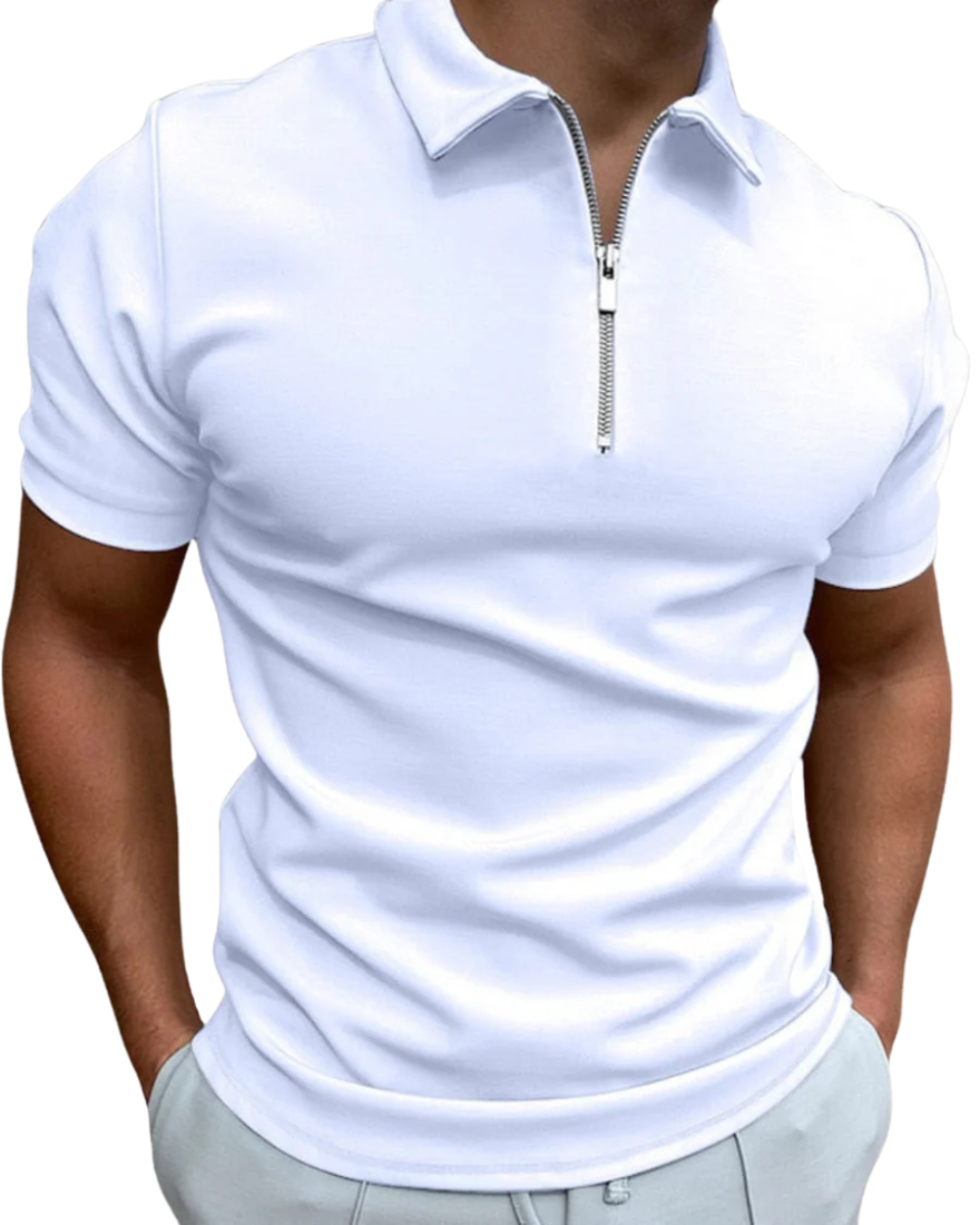 Men's Quarter-Zip Polo Shirt – Modern Tailored Fit