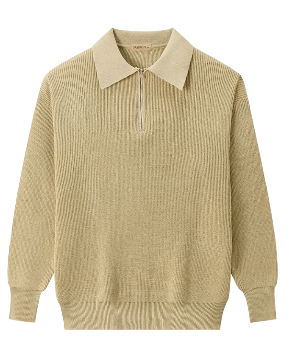 Men's Zip-Up Sweater – Cotton-Blend Relaxed Fit