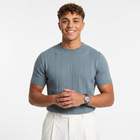 Men's Ribbed T-Shirt – Lightweight Casual Fit