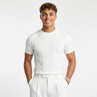 Men's Ribbed T-Shirt – Lightweight Casual Fit