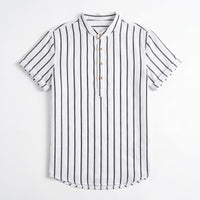 Men's Striped Shirt & Linen Trousers Set – Relaxed Fit