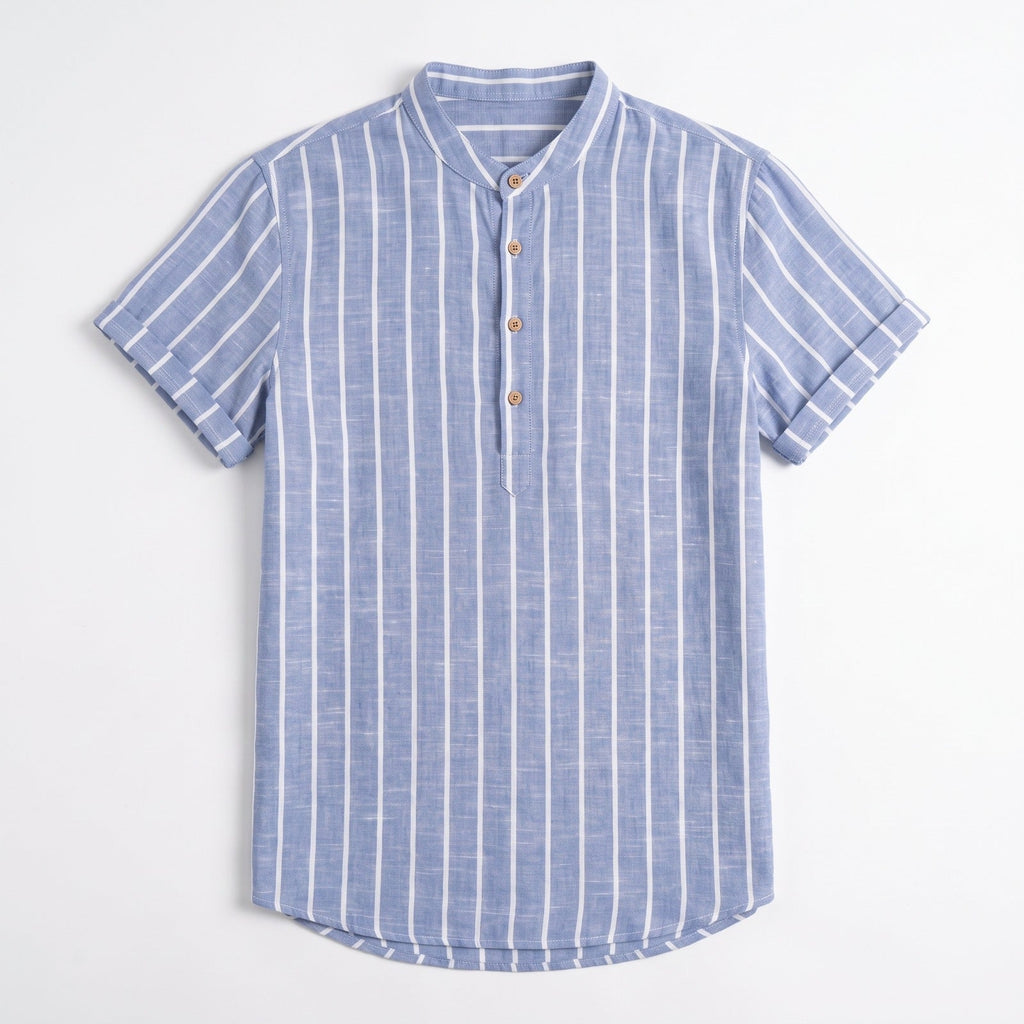 Men's Striped Shirt & Linen Trousers Set – Relaxed Fit