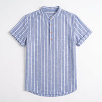 Men's Striped Shirt & Linen Trousers Set – Relaxed Fit