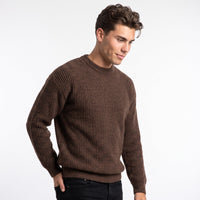 Men's Ribbed Knit Sweater – Relaxed Crew-Neck Fit