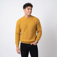 Men's Ribbed Knit Sweater – Relaxed Crew-Neck Fit