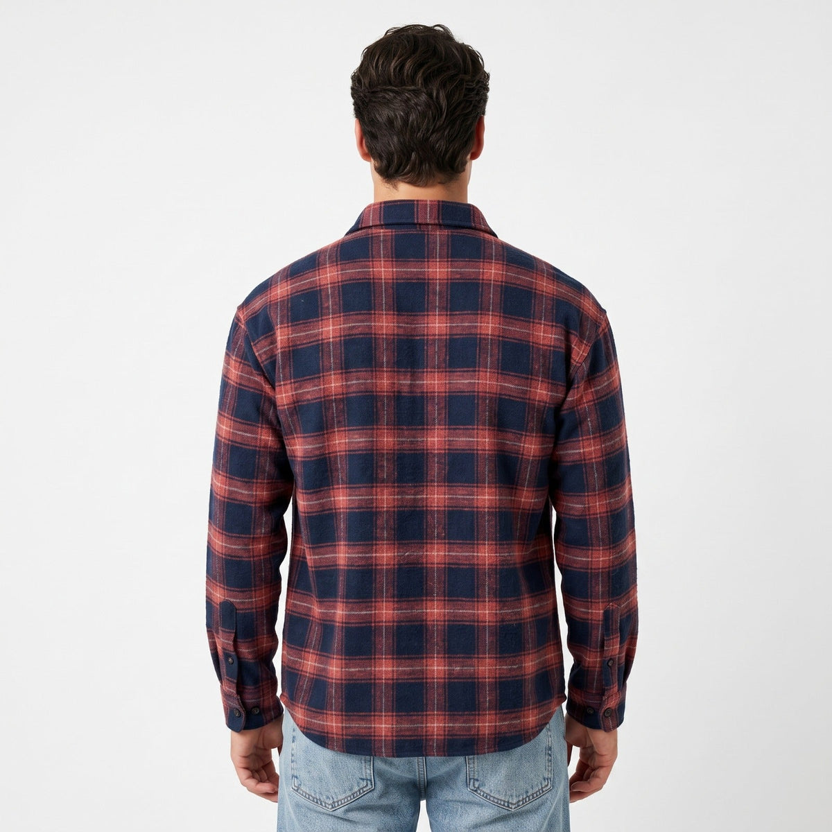 Men's Cotton Plaid Shirt – Retro Casual Fit