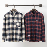 Men's Cotton Plaid Shirt – Retro Casual Fit
