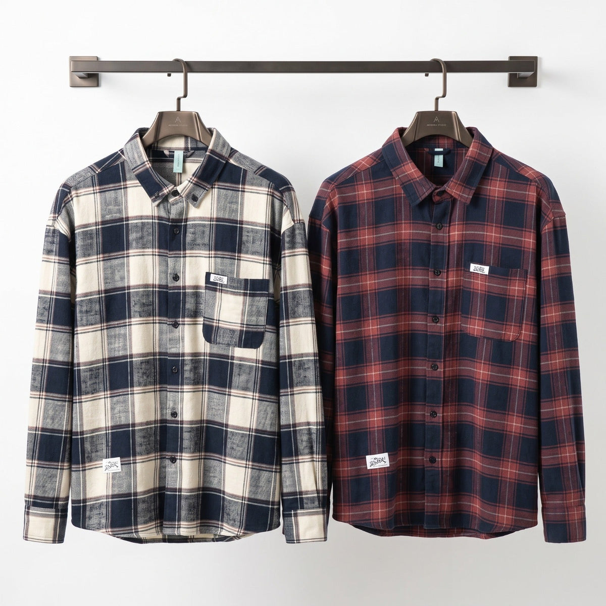 Men's Cotton Plaid Shirt – Retro Casual Fit