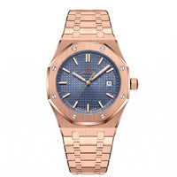 Men's Stainless Steel Watch – Octagonal Bezel & 3 Bar Water Resistance