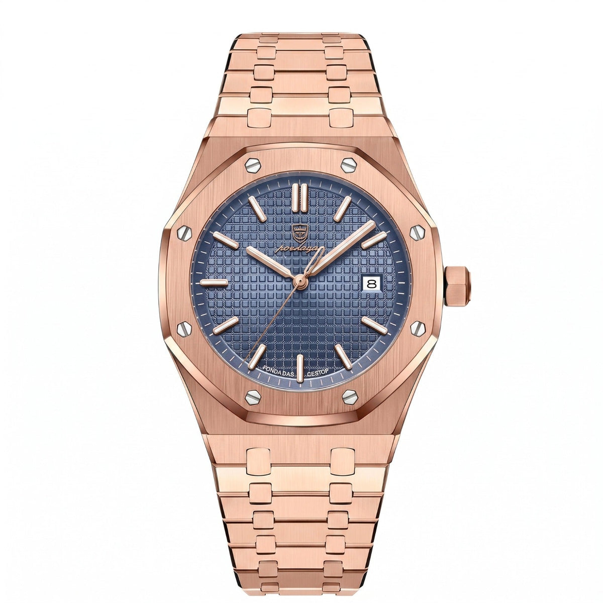 Men's Stainless Steel Watch – Octagonal Bezel & 3 Bar Water Resistance