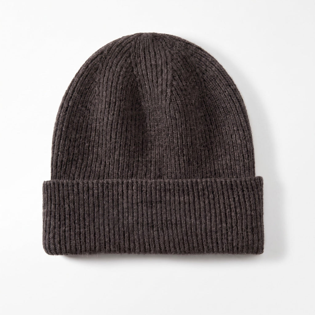 Men's Sheep-Wool Beanie – Warm Rib-Knit Design
