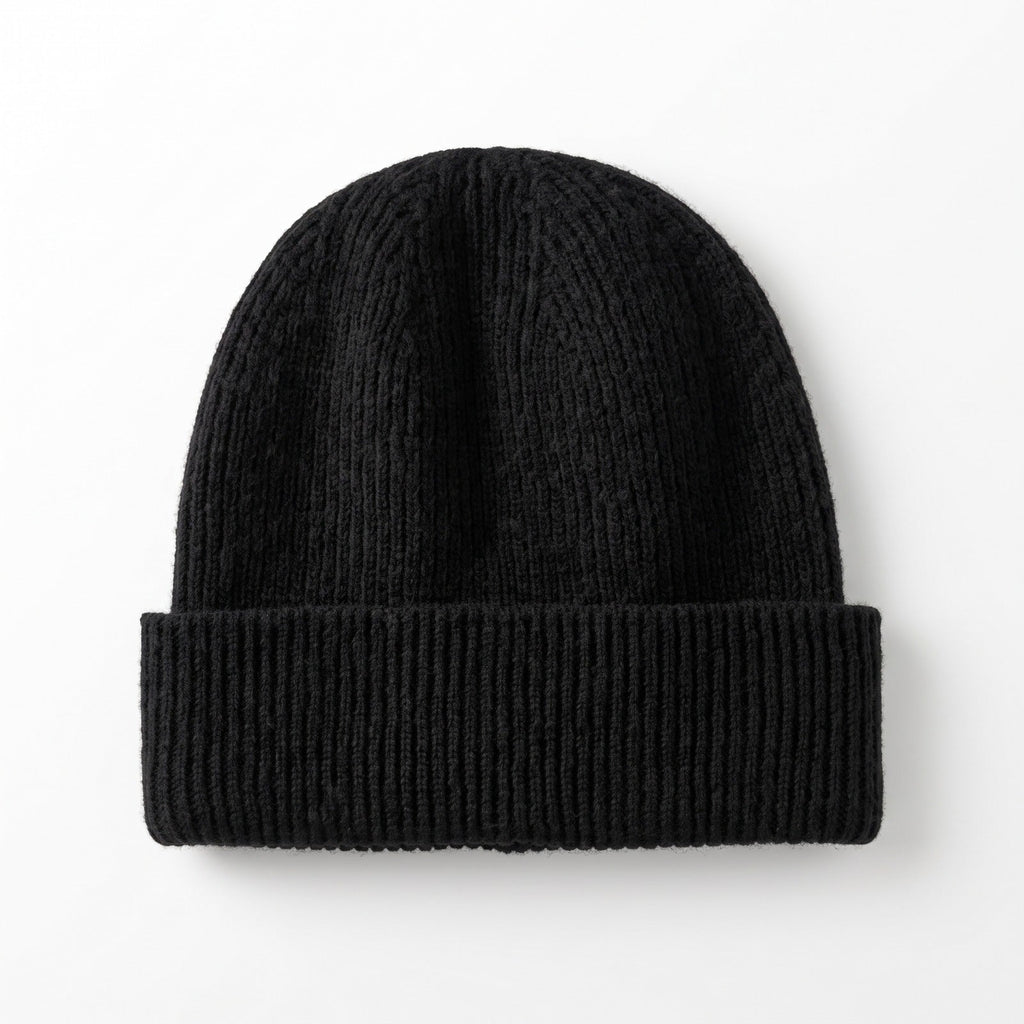 Men's Sheep-Wool Beanie – Warm Rib-Knit Design