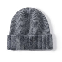 Men's Sheep-Wool Beanie – Warm Rib-Knit Design